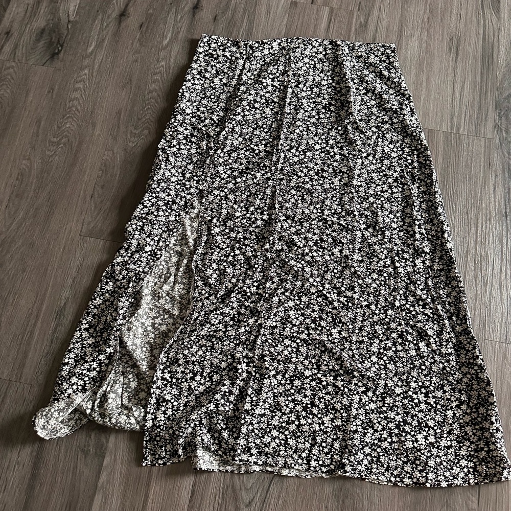 Floral Black and White Women's Skirt